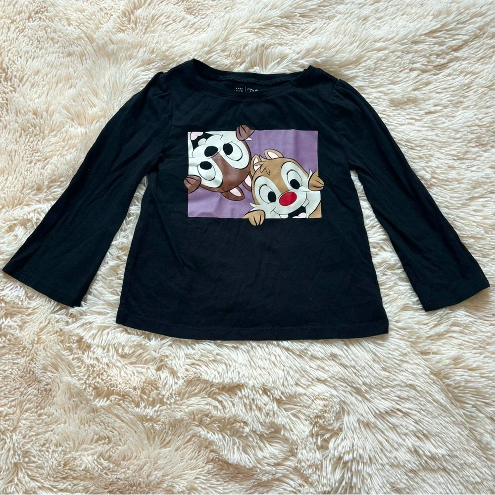 Gap Disney Chip and Dale Long Sleeve Graphic Tee 4T